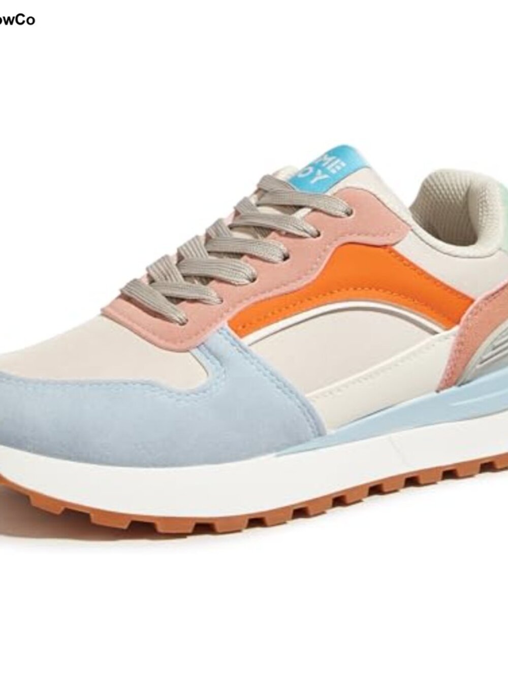 Women's Colorblock Oxford Fabric Lace-Up Platform Sneakers
